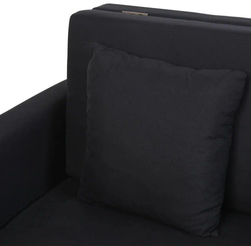 Sofá Cama "Lumis" com Armazenamento Oculto - Preto - 152x101x81 cm - A