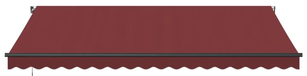 Toldo retrátil manual com luzes LED 450x350 cm bordô