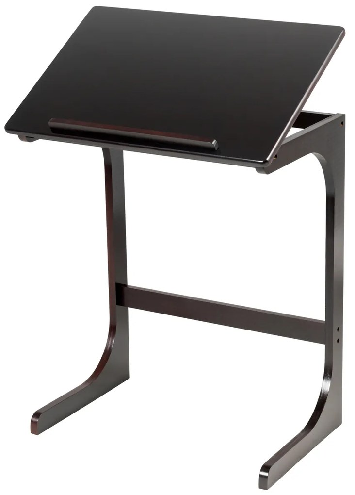 Mesa de computador ou café de bambu com espaço inclinável para Sofá cama Sofá sala de estar Quarto  60 x 40 x 70 cm Castanho