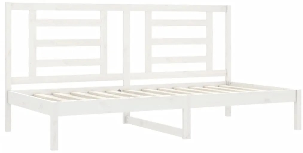 Sofá-cama sem colchão 90x200 cm madeira de pinho maciça branco