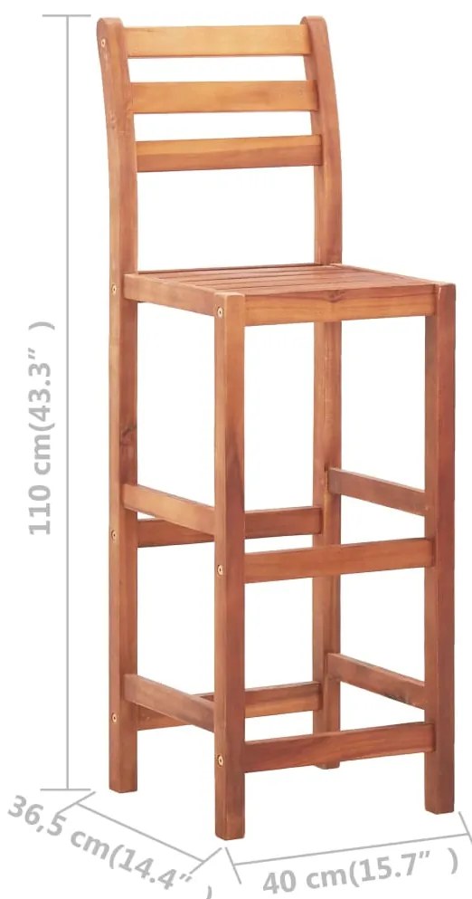Cadeiras de bar 4 pcs madeira de acácia maciça