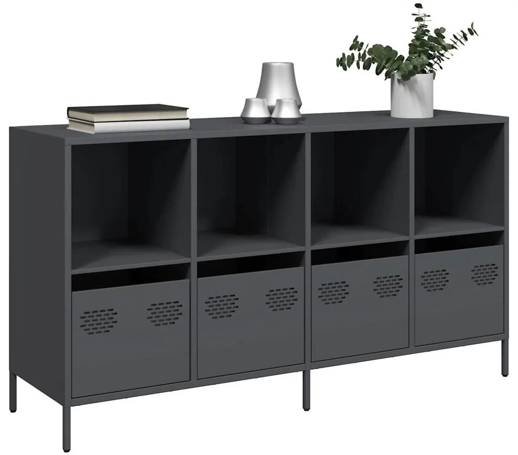 vidaXL Aparador 135x39x73,5 cm aço laminado a frio antracite