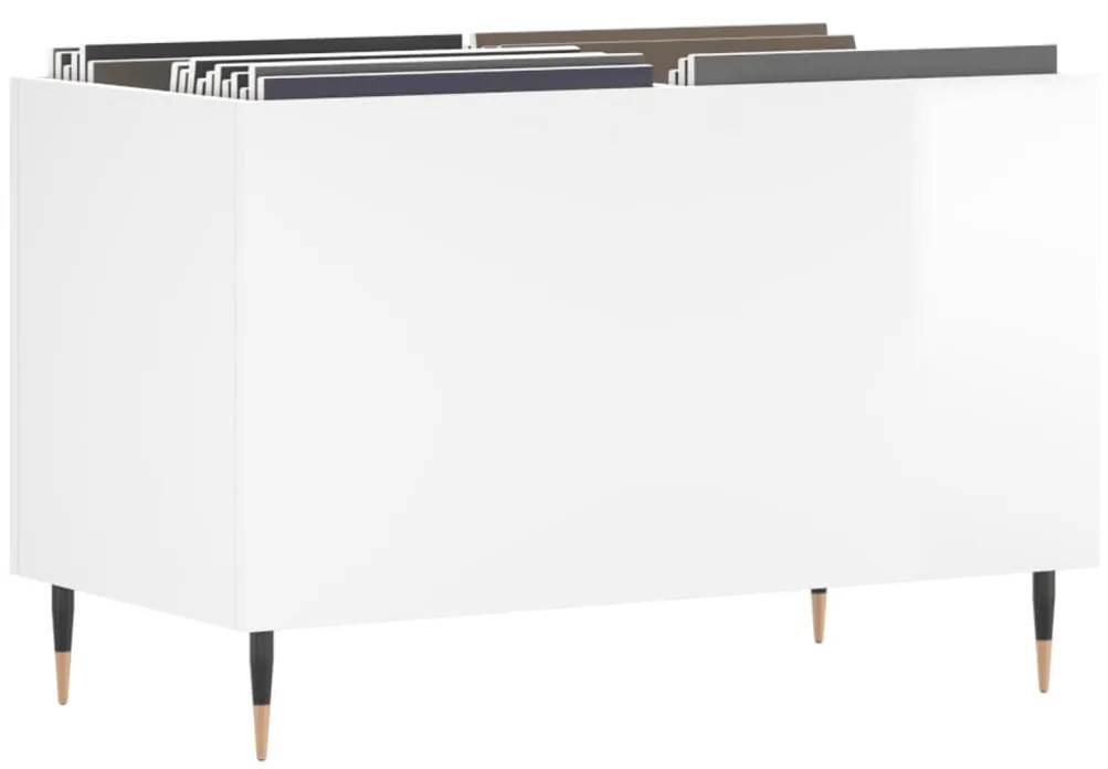 Armário p/ discos 74,5x38x48 cm deriv. madeira branco brilhante