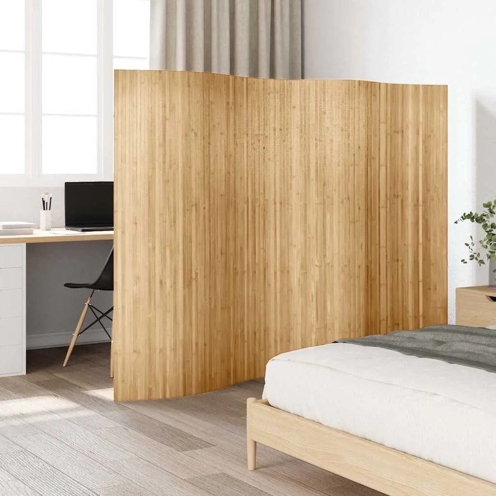 vidaXL Biombo/divisória de sala largura 250 cm altura 165 cm bambu natural