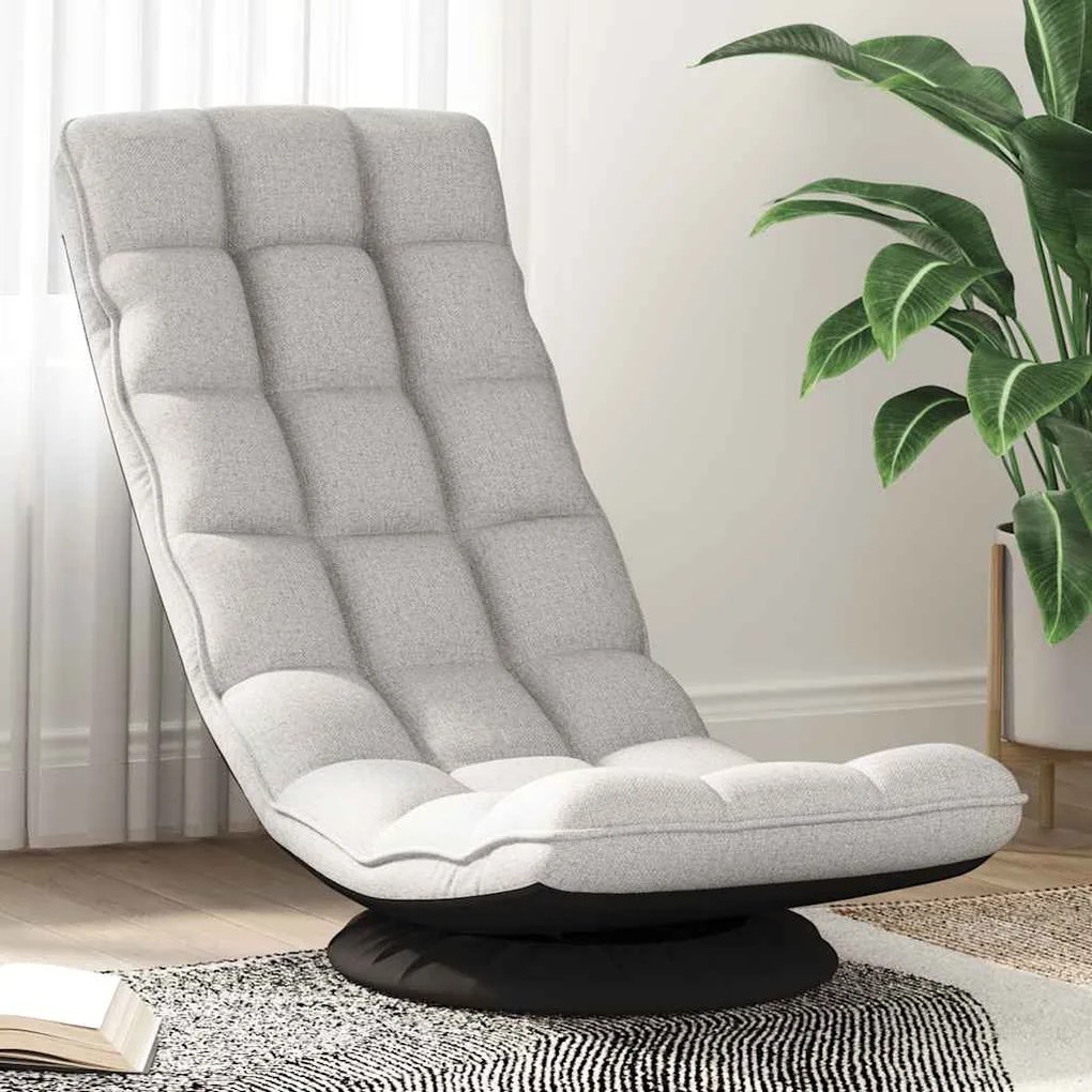 vidaXL Cadeira de piso giratória 70x51x79 cm tecido cinzento nublado
