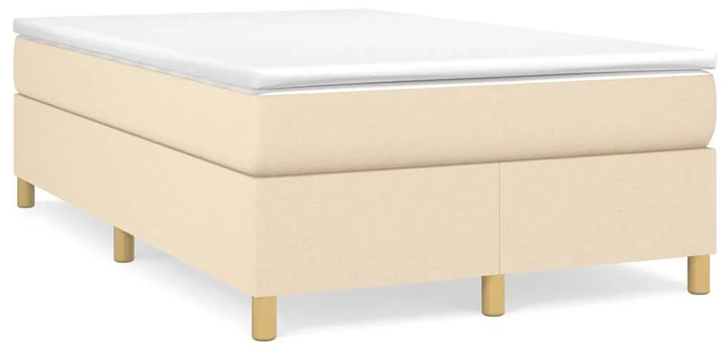 Cama boxspring com colchão 120x190 cm tecido cor creme