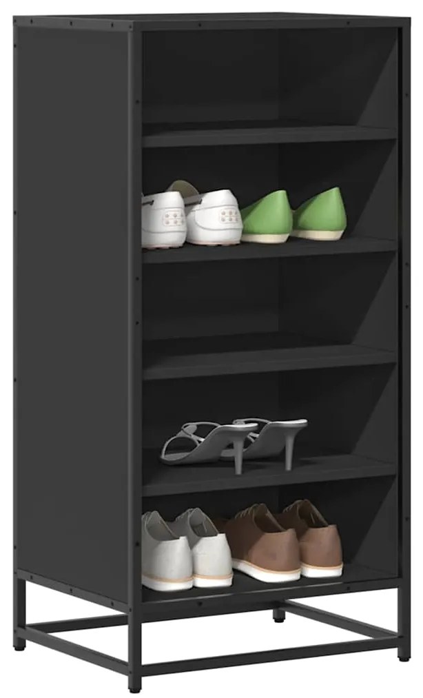 vidaXL Sapateira 48x38x97,5 cm derivados de madeira preto