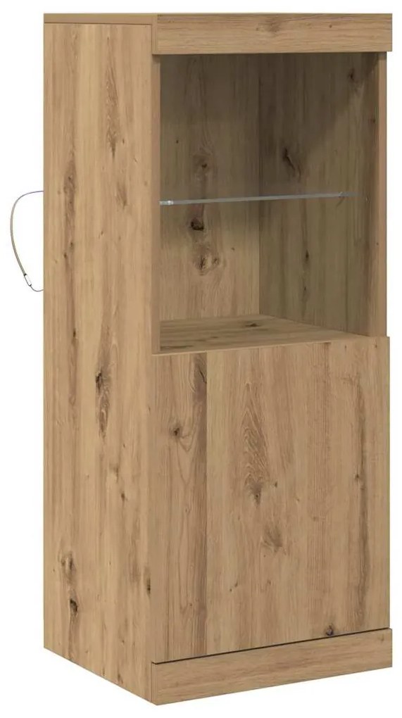 Buffet vidaXL com Luzes LED Carvalho Artesanal 41x37x100 cm