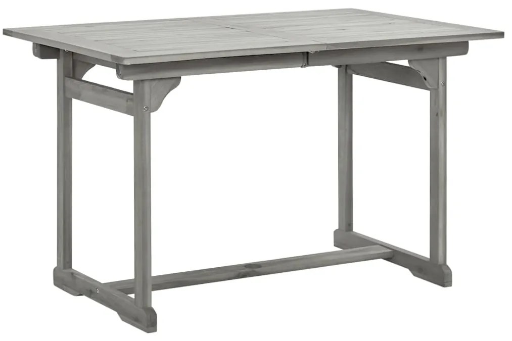 Mesa de jantar p/ jardim (120-170)x80x75 cm acácia maciça