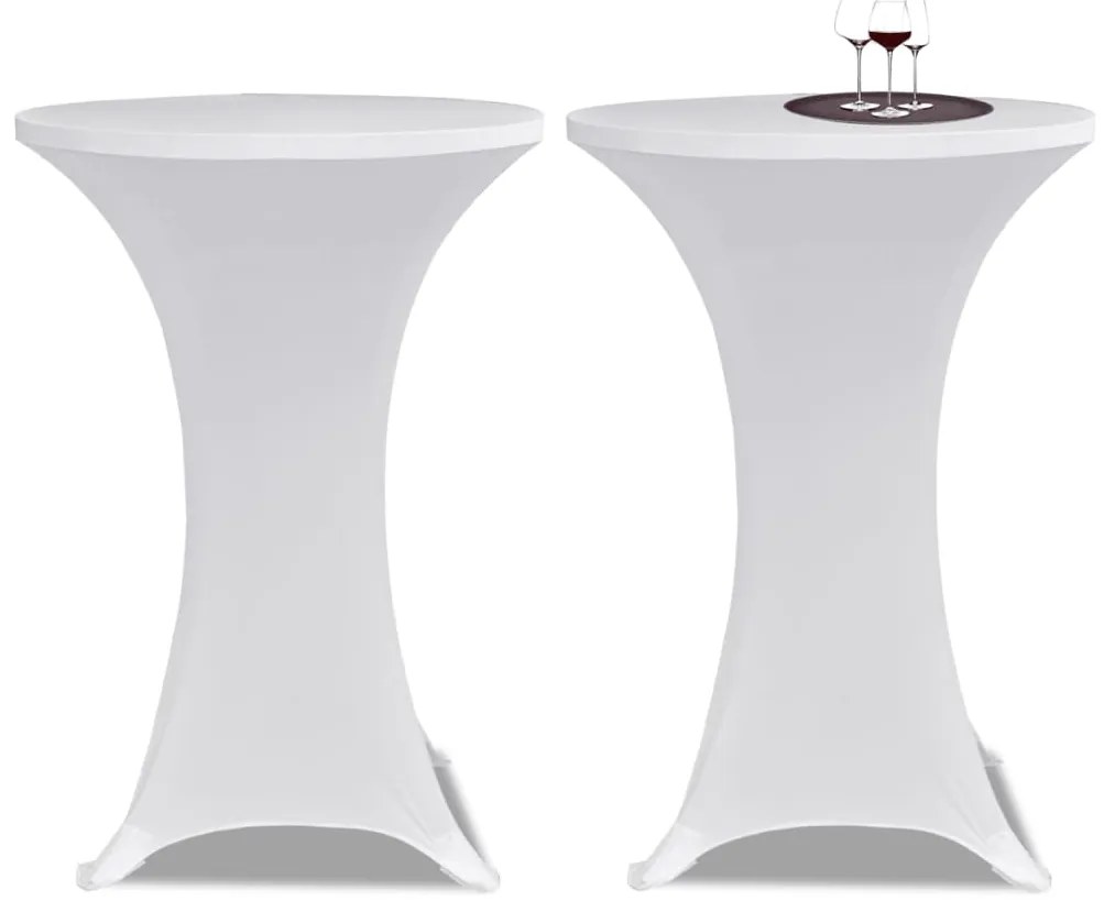 Capa para mesa de pé elástica Ø70 cm 4 pcs branco