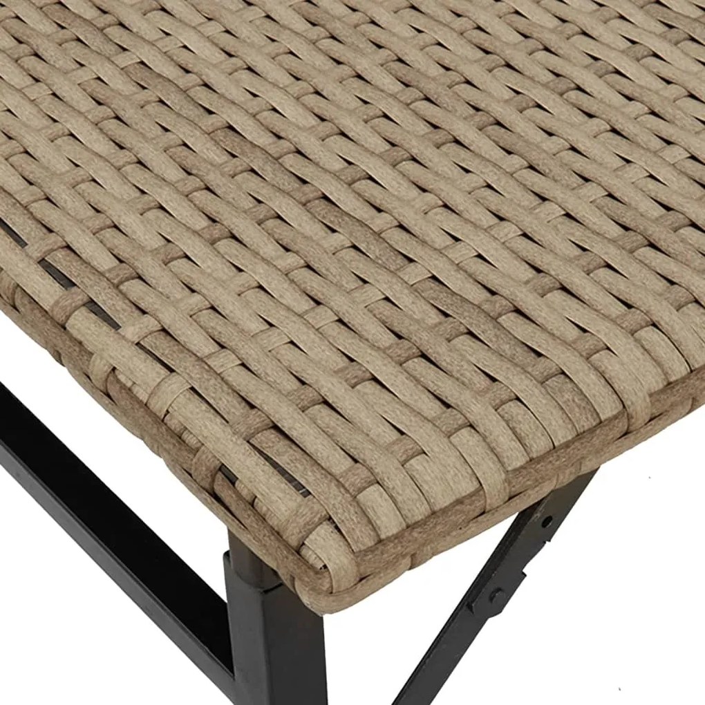 5 pcs conjunto de jantar para jardim dobrável vime PE bege