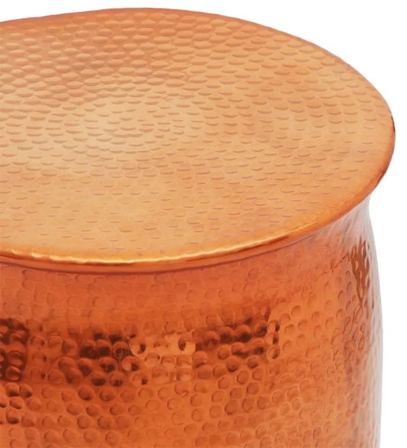 Banco/mesa de apoio em alumínio martelado, cor de latão/cobre