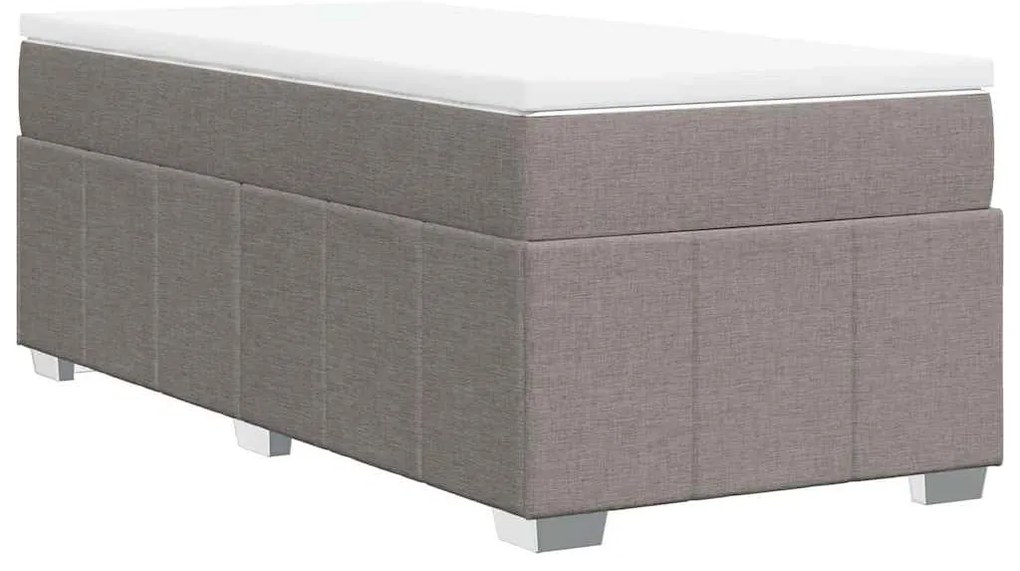 Cama com molas/colchão 100x200 cm tecido cinza-acastanhado