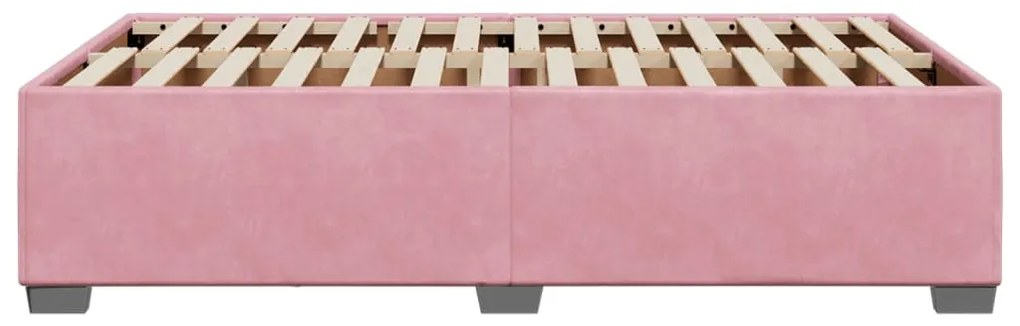 Estrutura de cama 120x200 cm veludo rosa