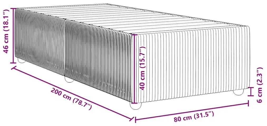 Estrutura de cama 80x200 cm veludo preto