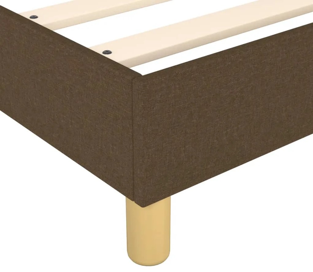 Estrutura de cama sem colchão 120x200 cm tecido castanho-escuro