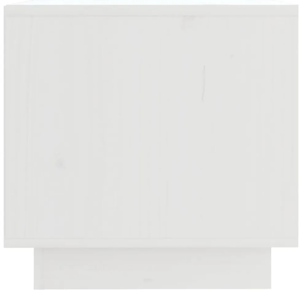 Móvel de TV 90x35x35 cm madeira de pinho maciça branco