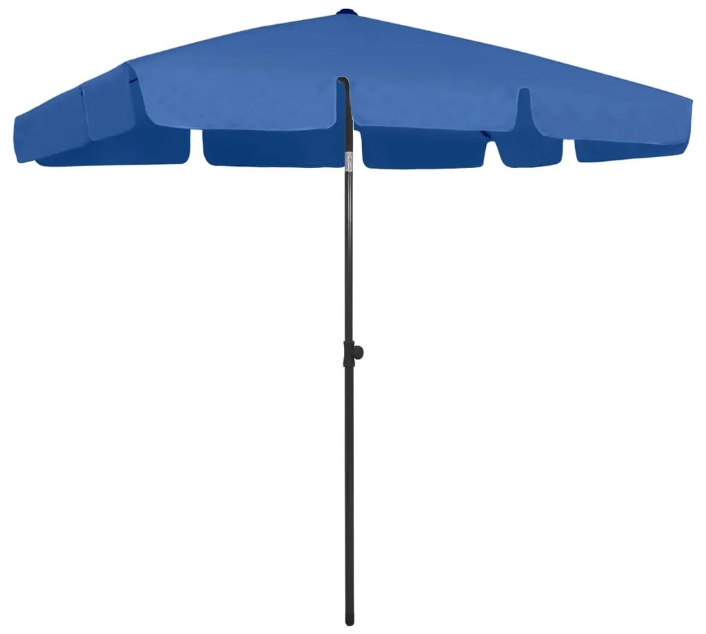 Guarda-sol de praia 200x125 cm azul-ciano