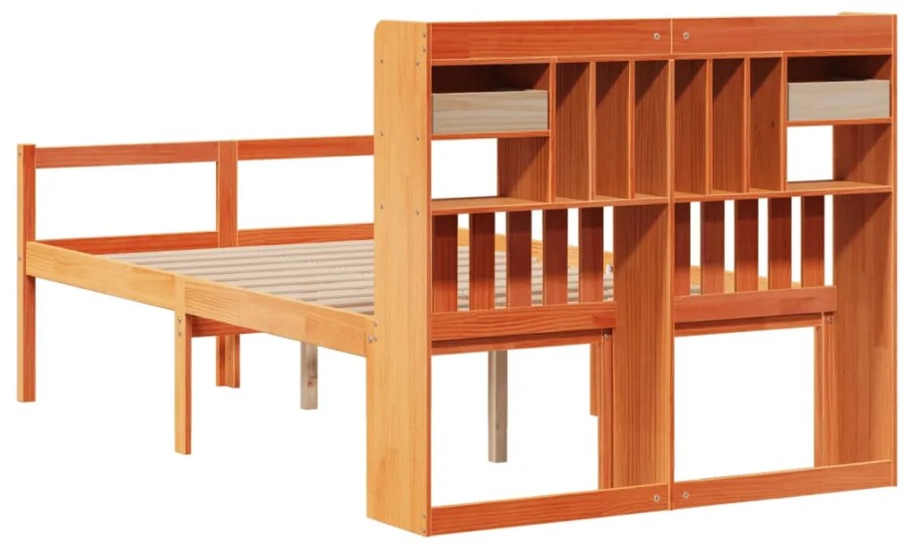 Cama com estante sem colchão 135x190 cm pinho maciço