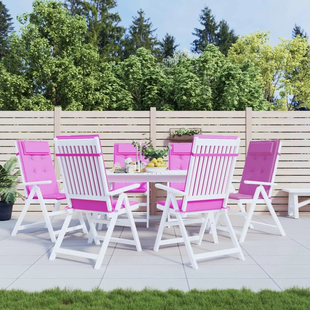 vidaXL Almofadões p/ cadeira encosto alto 6 pcs tecido oxford rosa