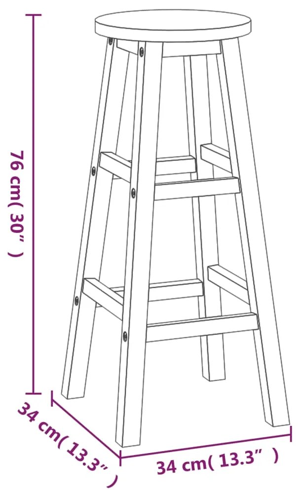 Conjunto de bar para jardim 3 pcs madeira de acácia maciça