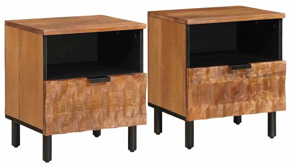 vidaXL Armário de Cabeceira com gaveta 2 pcs Castanho 40 x 33 x 46 cm