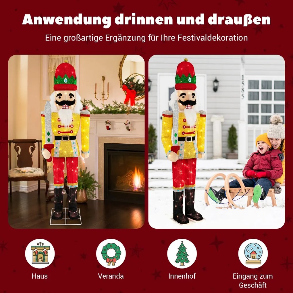 Decoração de Natal inflável de 180 cm de altura, reconstituição do nascimento de Jesus com luzes de LED