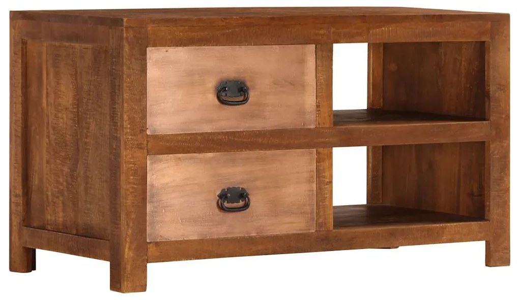 vidaXL Mesa de centro c/ 2 gavetas 90x40x50cm madeira mangueira maciça