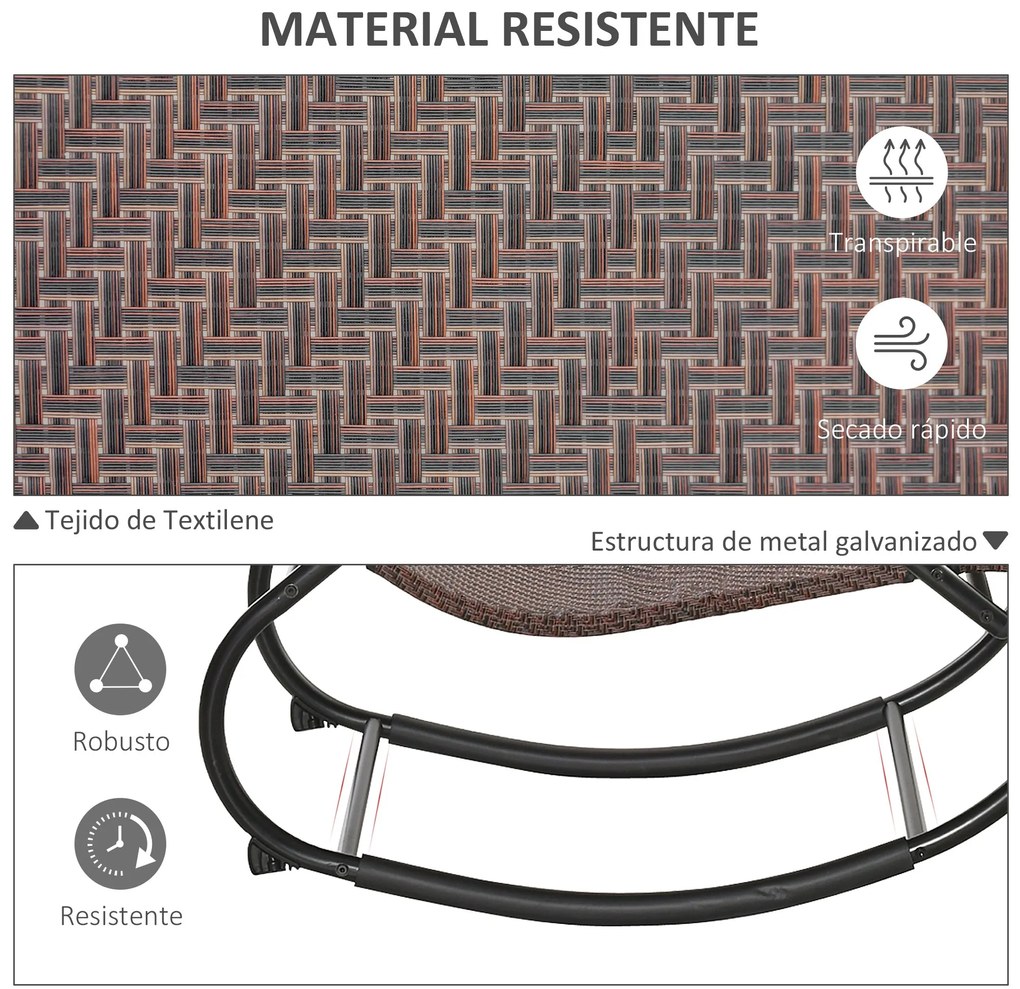 Espreguiçadeira de Exterior com Apoio para os Braços e Efeito de Vime