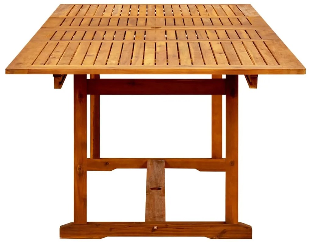Mesa de jantar p/ jardim (160-240)x100x75 cm acácia maciça