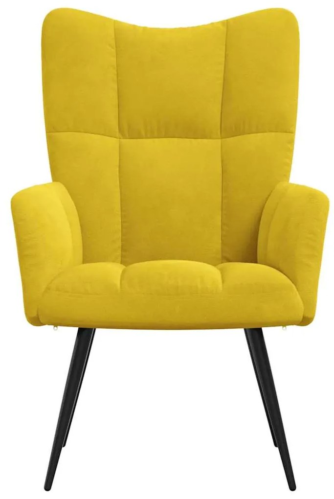 Cadeira de descanso veludo amarelo mostarda