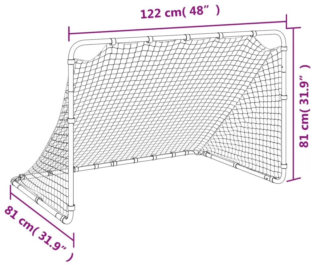 Baliza de futebol 122x81x81 cm aço