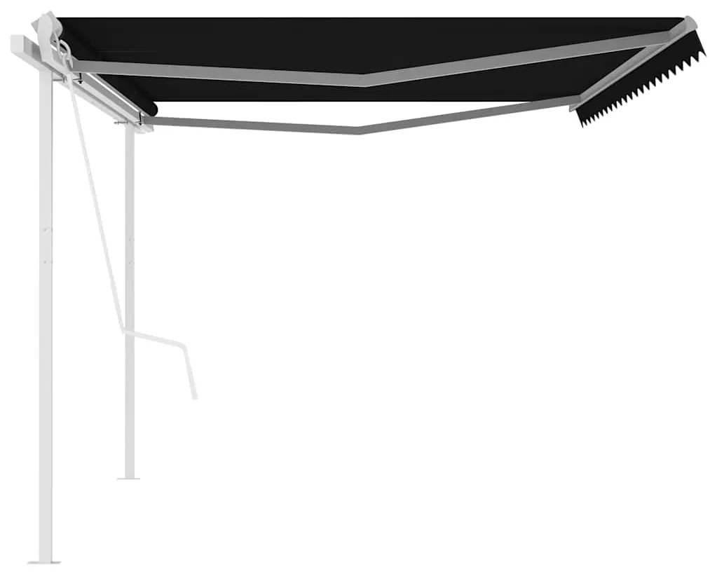 Toldo retrátil automático com postes 5x3 m antracite