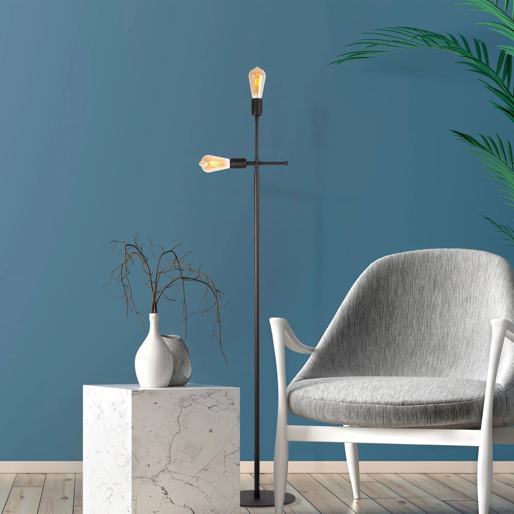 Candeeiro de Pé Beste – Preto – 30 x 30 x 160 cm