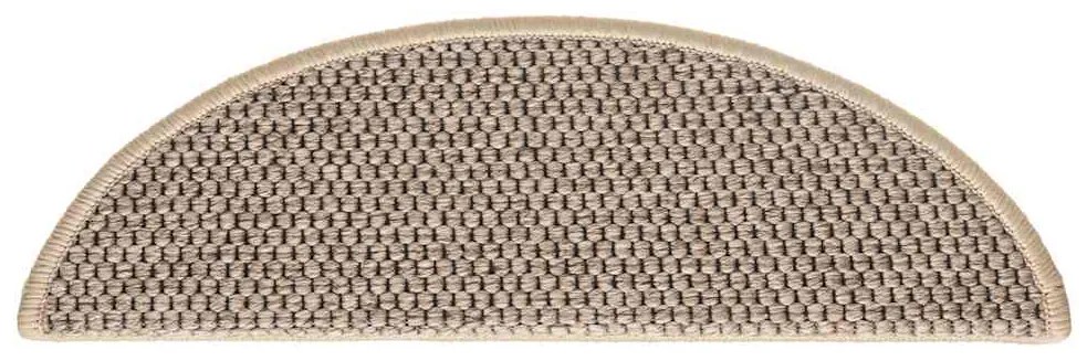 Tapetes escada adesivos aspeto sisal 30 pcs 56x17x3 bege-escuro