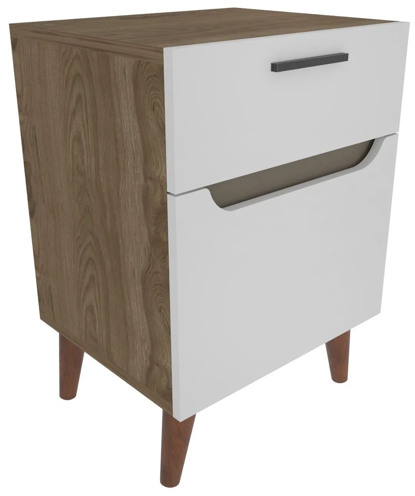 Mesa de Cabeceira Losso – Branco Carvalho – 45x36,8x63 cm