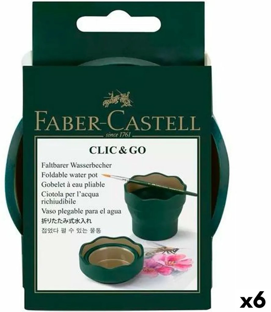 Copo Faber-castell Clic & Go Dobrável Verde-escuro (6 Unidades)