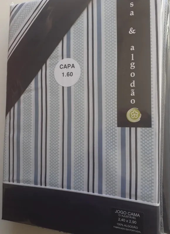Cama 160 cm Jogo de lençóis 100% algodão - MAFRA Casa&Algodão: Azul marinho cama 160cm - 1 lençol superior 260 x 290 cm + 1 lençol capa ajustável 160 x 200 + 30 cm + 2 fronha almofada 50x70 cm