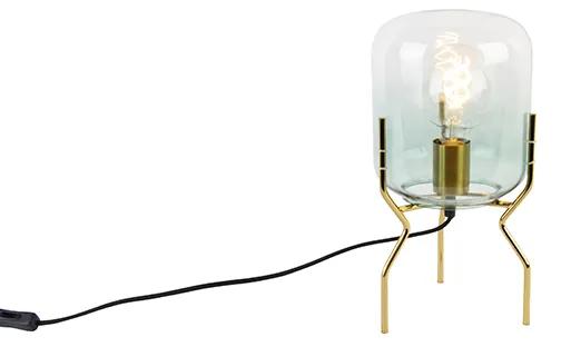 Candeeiro de mesa design ouro com vidro verde - Bliss Design
