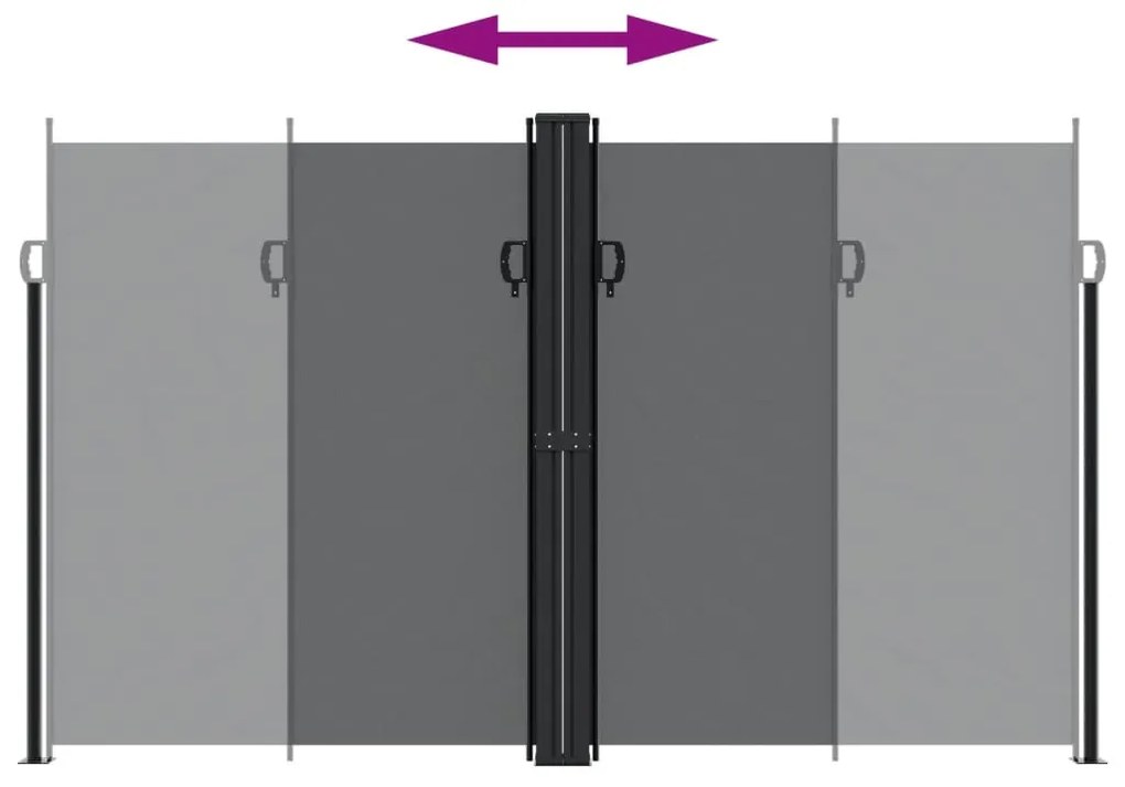 Toldo lateral retrátil 200x1200 cm preto
