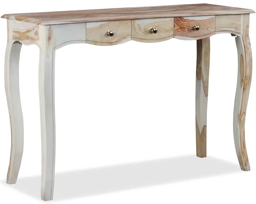Mesa consola c/ 3 gavetas 110x40x76 cm madeira acácia maciça