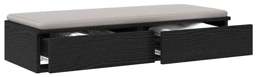 gavetas de cama vidaXL pretas 75x36,5x16,5 cm em madeira de engenharia