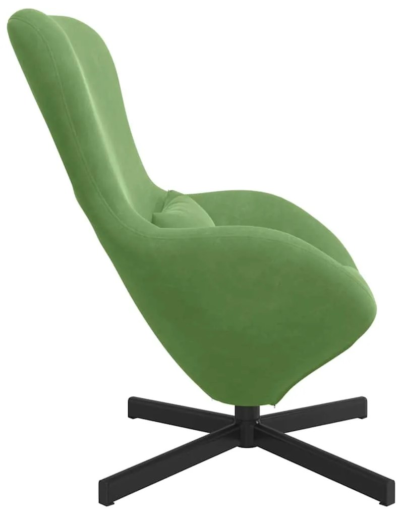Poltrona Egg VidaXL Verde Claro Veludo