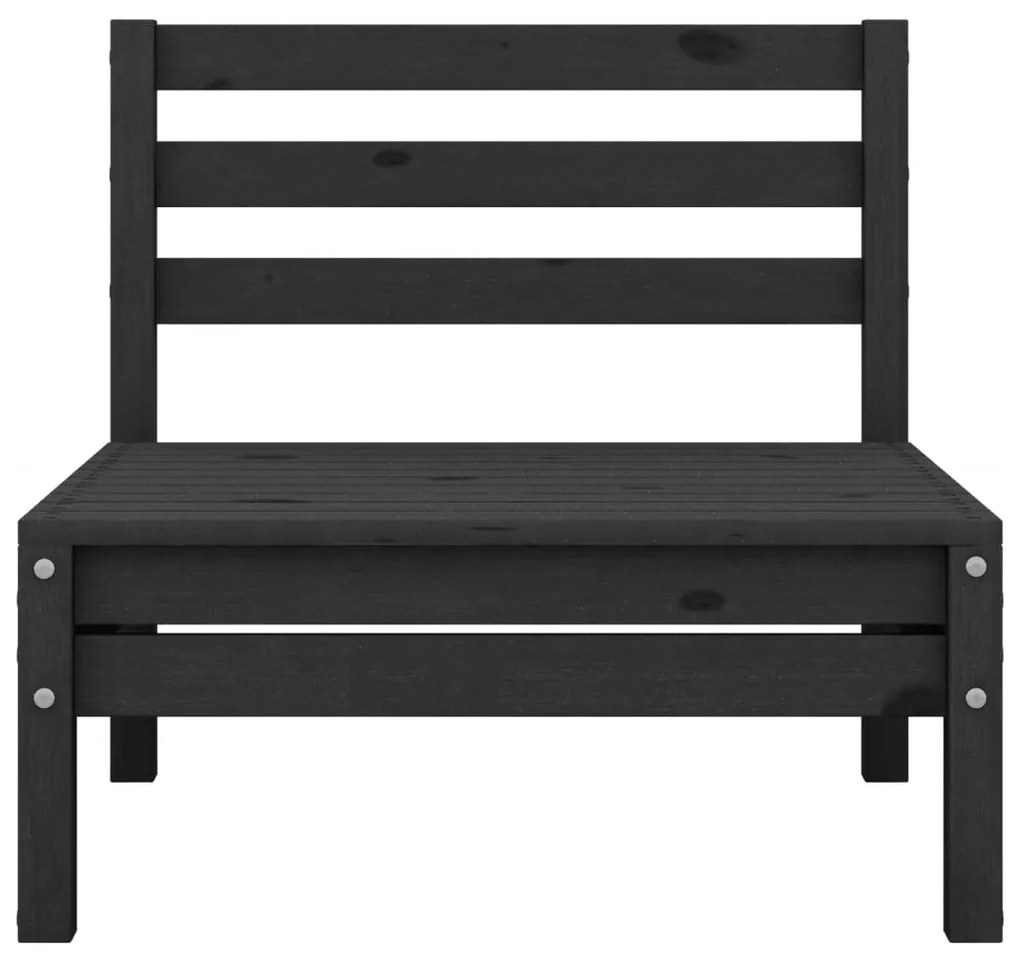 3 pcs conjunto lounge de jardim pinho maciço preto