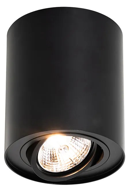 Foco de teto moderno preto rotativo e inclinável AR70 - Rondoo Up Moderno