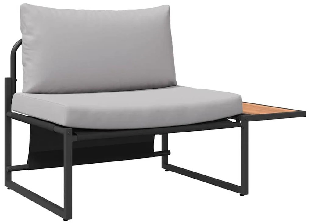 Conjunto de Sofá de Jardim VidaXL com Almofadas Cinza Claro em 3 Peças