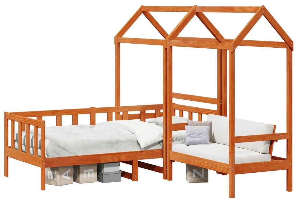 vidaXL Conjunto de Cama Day 3 pcs Marrom Cera