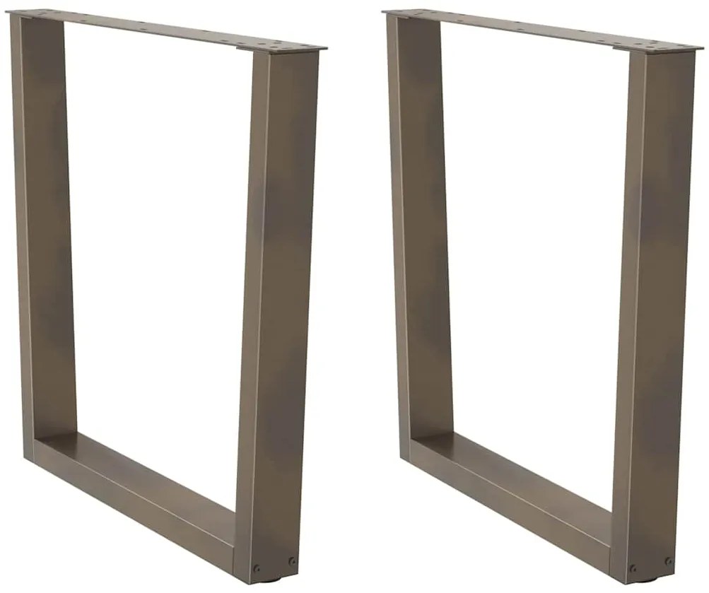 Pés para mesa de jantar em formato de V, 2 peças, aço natural, 90x(72-