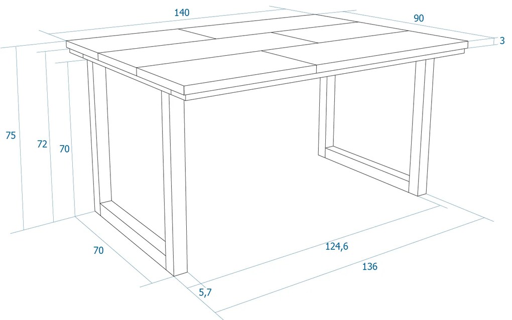 Mesa de sala de jantar | 6 pessoas | 140 | Robusto e estável graças à sua estrutura e pernas sólidas | Ideal para reuniões familiares | Oak e branco |