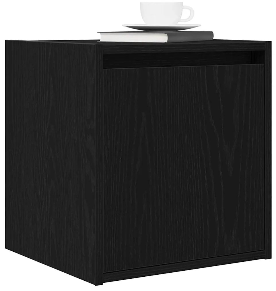 Mesa de cabeceira de parede 38x34x40 cm preto